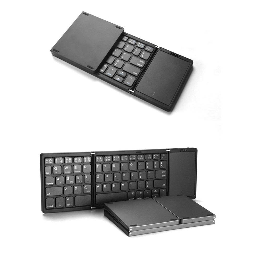 Клавиатура No brand B089T, Тъчпад, Сгъваема, Bluetooth, Черен - 6171