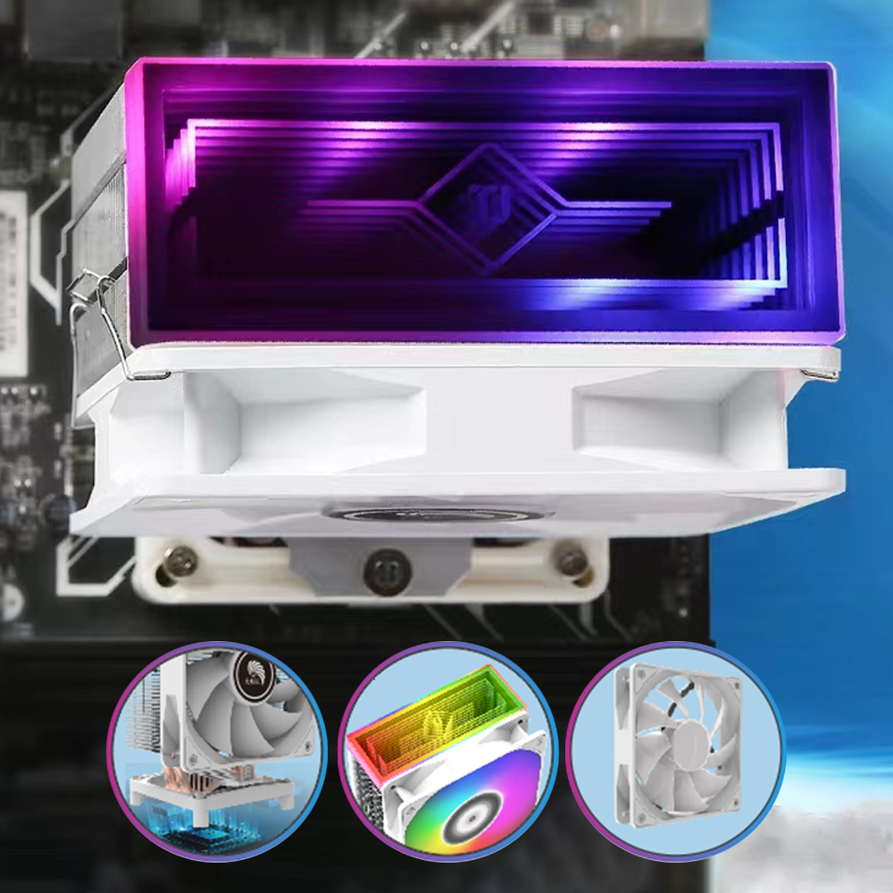 Охладител за процесор No brand G41 Plus, ARGB LED, 120mm, Универсален, Бял - 63077
