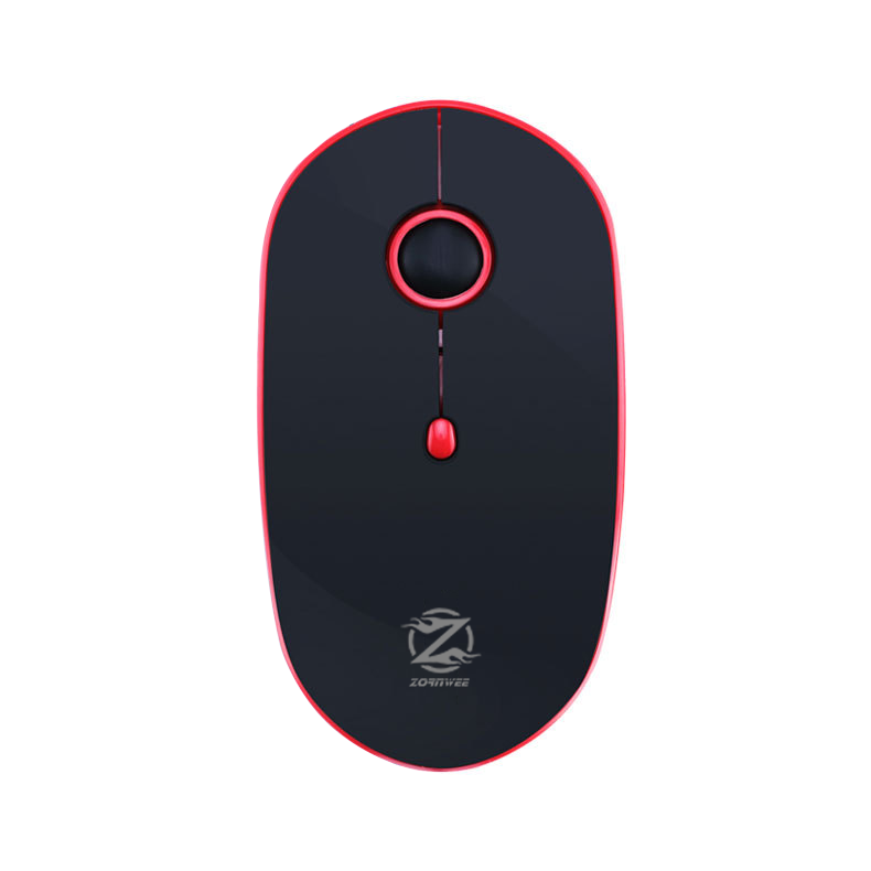 Мишка ZornWee W880, Презареждаема, Безжична, Черен/Червен - 632
