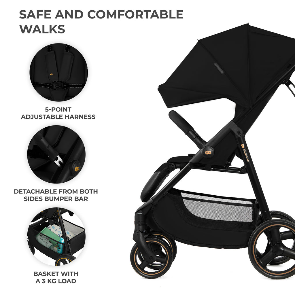 Kinderkraft TRIG 3 бебешка количка ONYX BLACK - снимка 5