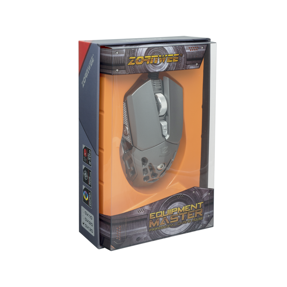 Геймърска мишка ZornWee GX30, Оптична, Сив - 704
