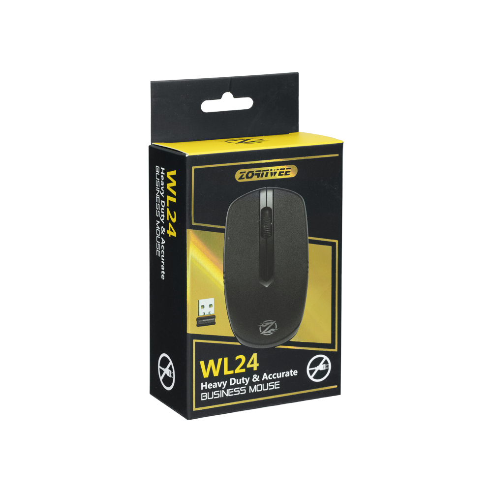 Мишка ZornWee WL24, Безжична, Черен - 705