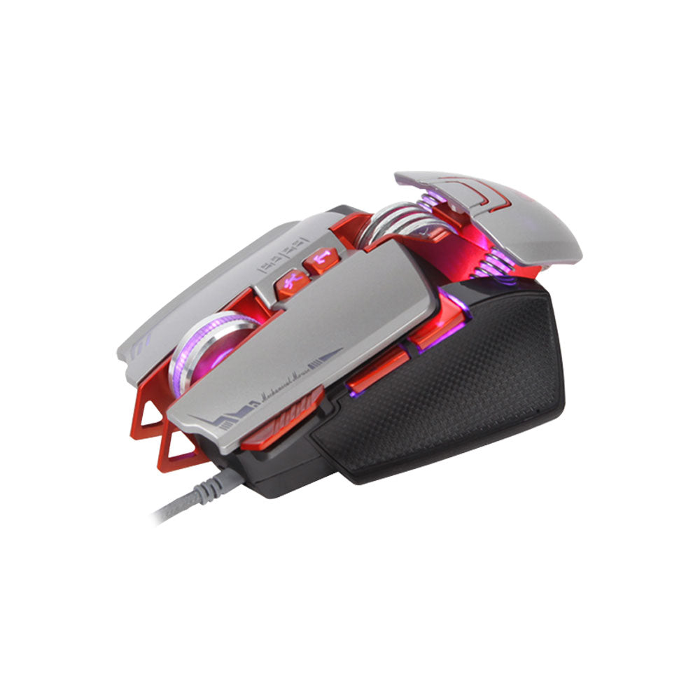 Геймърска мишка Mixie M9, Оптична, 8D, RGB, Сив - 727