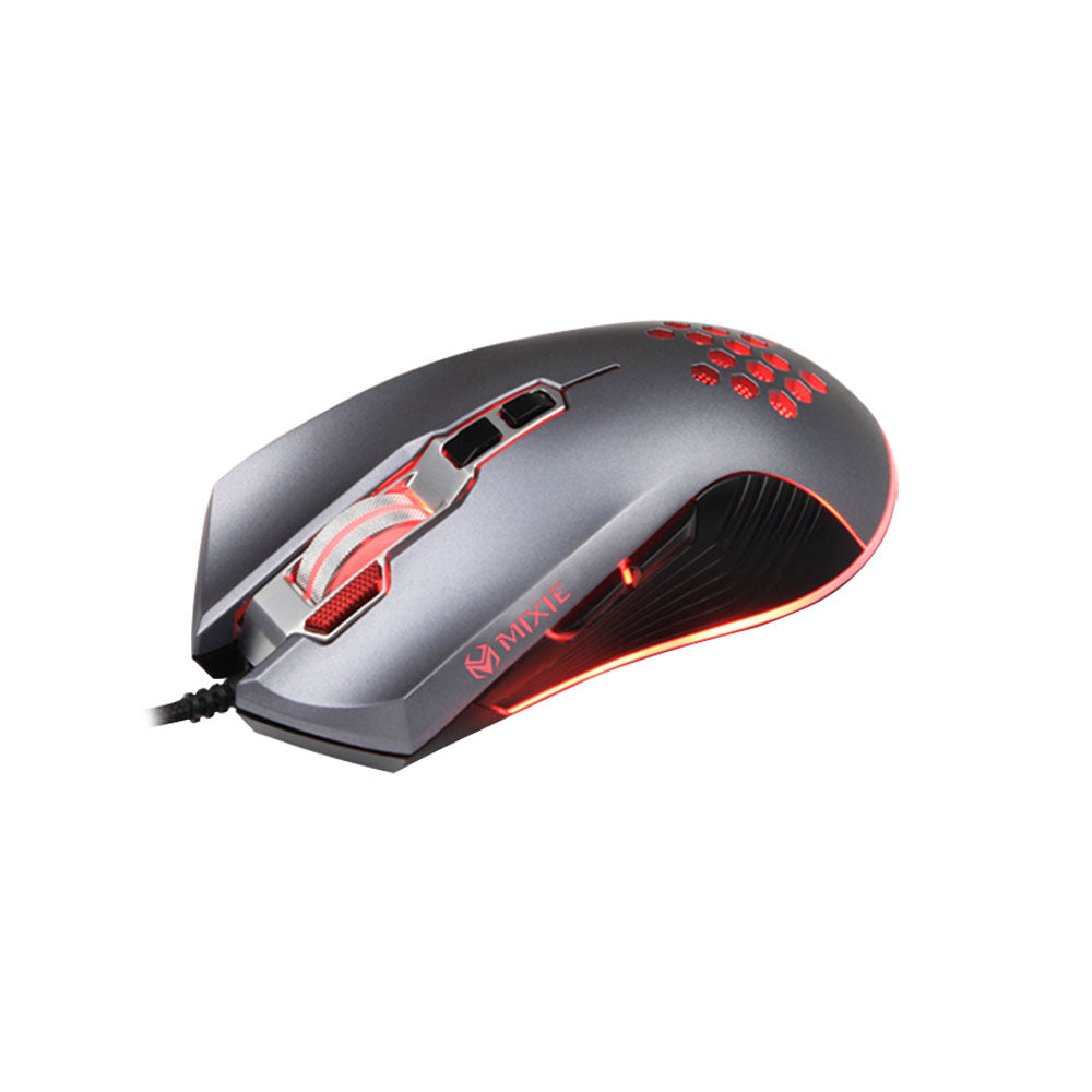 Геймърска мишка Mixie M10, Оптична, 8D, RGB, Сив - 728