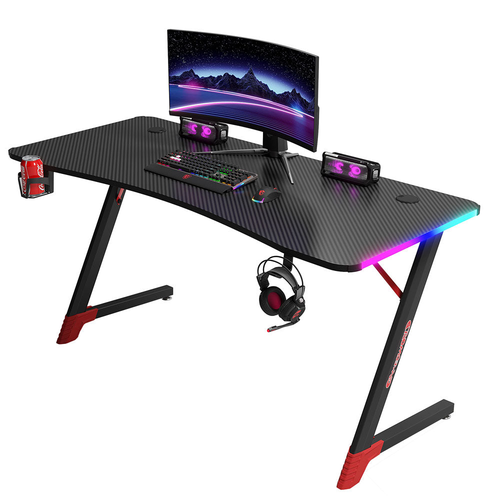 Геймърско бюро No brand D2209, 4 в 1, RGB, Черен - 74001