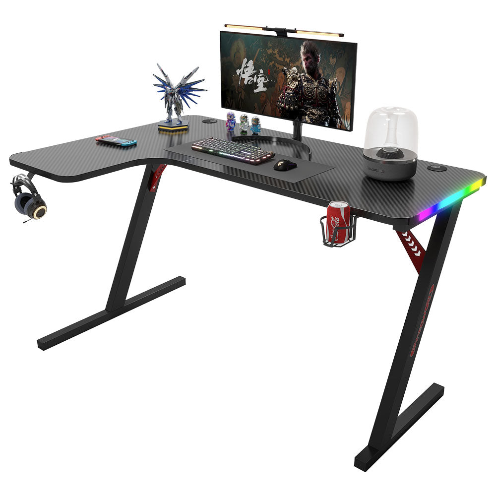 Геймърско бюро No brand P201, 4 в 1, RGB, Черен - 74003