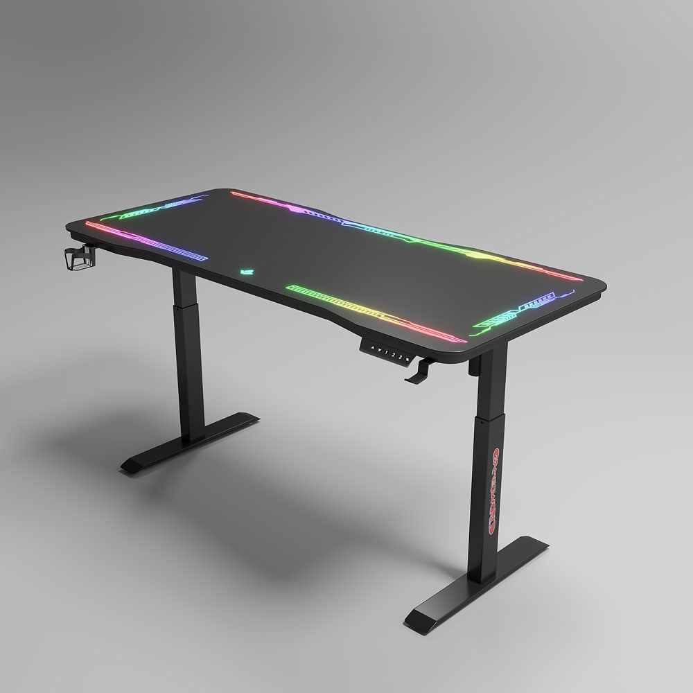 Геймърско бюро No brand Y109, 4 в 1, RGB, Черен - 74009