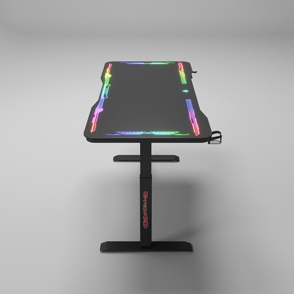 Геймърско бюро No brand Y109, 4 в 1, RGB, Черен - 74009