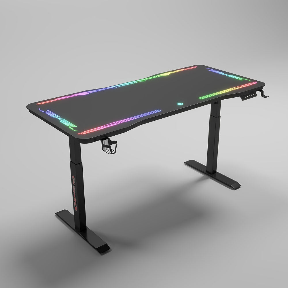 Геймърско бюро No brand Y109, 4 в 1, RGB, Черен - 74009