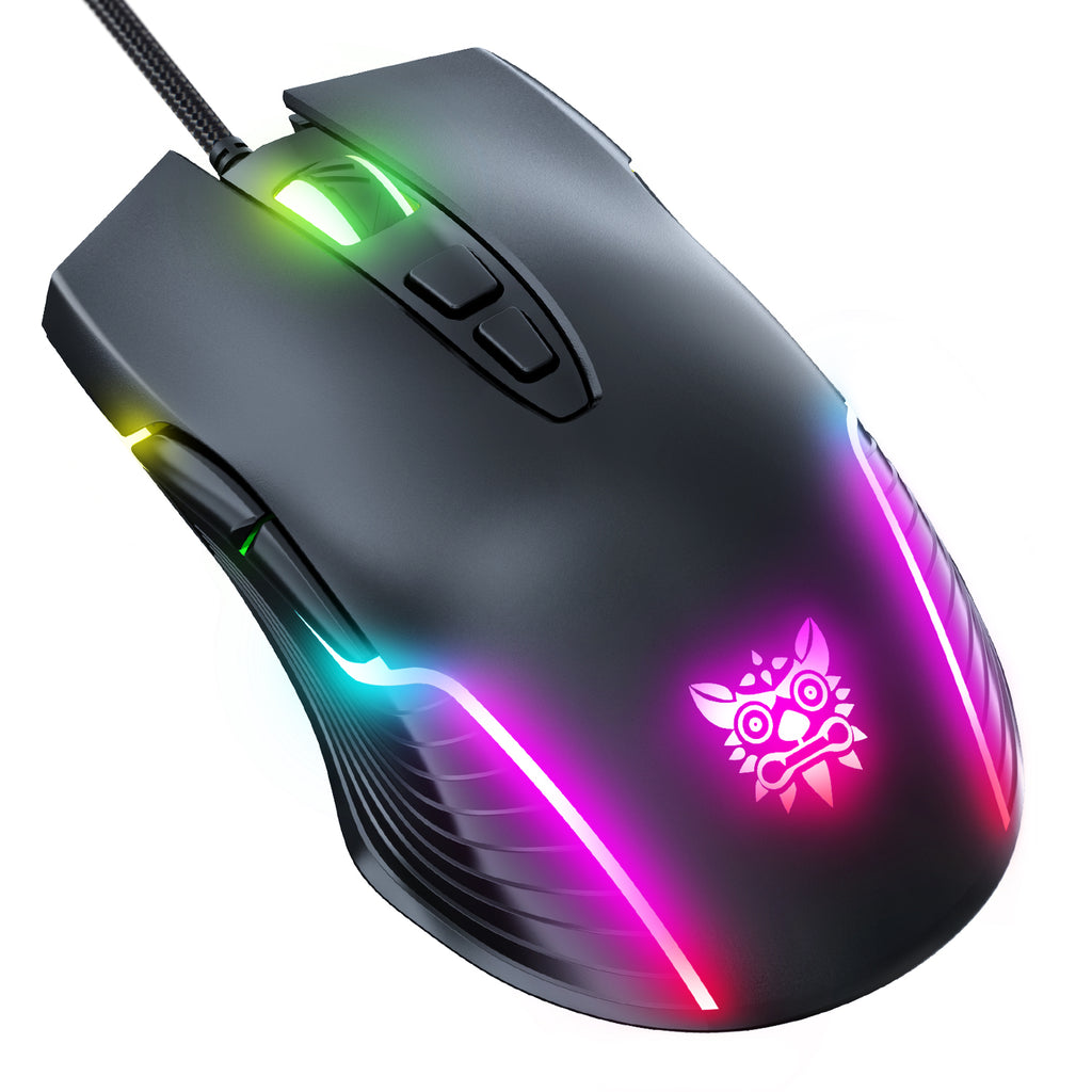 Геймърска мишка Onikuma CW905, Оптична, 7D, RGB, Черен - 767