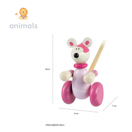Дървена Буталка - Розово Мишле - Animals Collection - снимка 2
