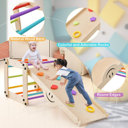 Катерушка с пързалка и стена за катерене, 7в1, Costway - снимка 3