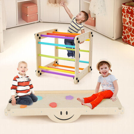 Катерушка с пързалка и стена за катерене, 7в1, Costway - снимка 4