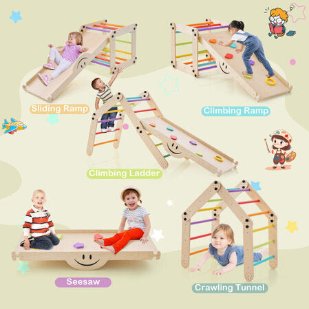 Катерушка с пързалка и стена за катерене, 7в1, Costway - снимка 7