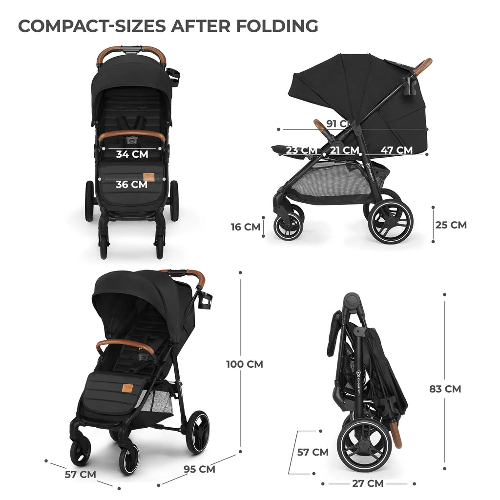 Kinderkraft GRANDE PLUS бебешка количка BLACK - снимка 4