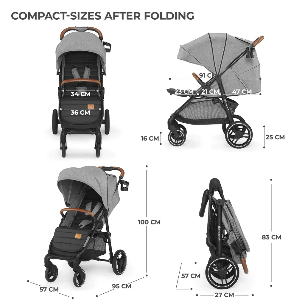 Kinderkraft GRANDE PLUS бебешка количка GREY - снимка 5