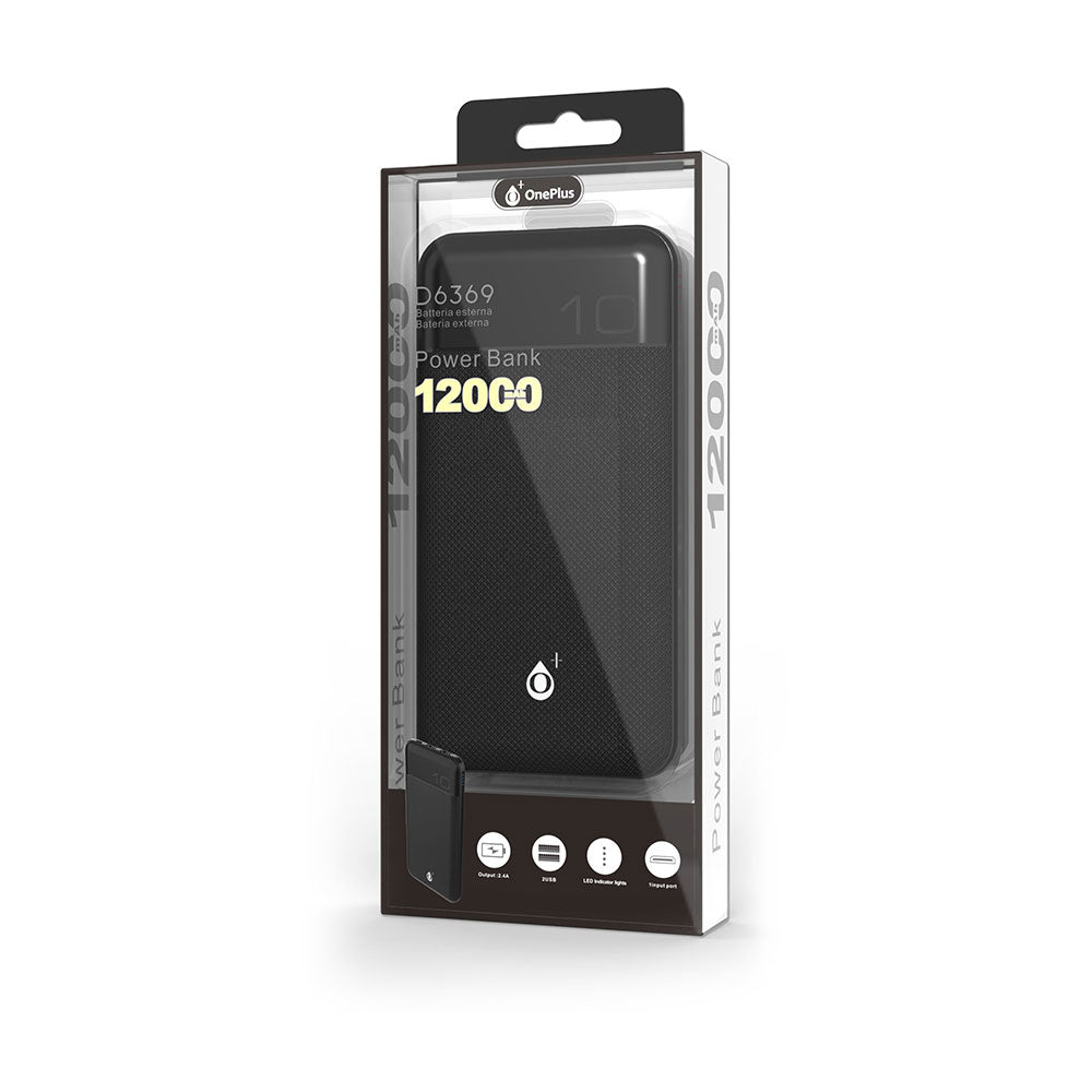 Преносима батерия One Plus D6369. 12000mAh, Различни цветове - 87050