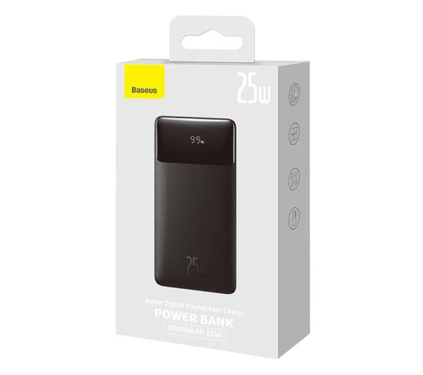 Преносима батерия Baseus Bipow, 20000mAh, 25W, С Type-C кабел, Черен - 87089