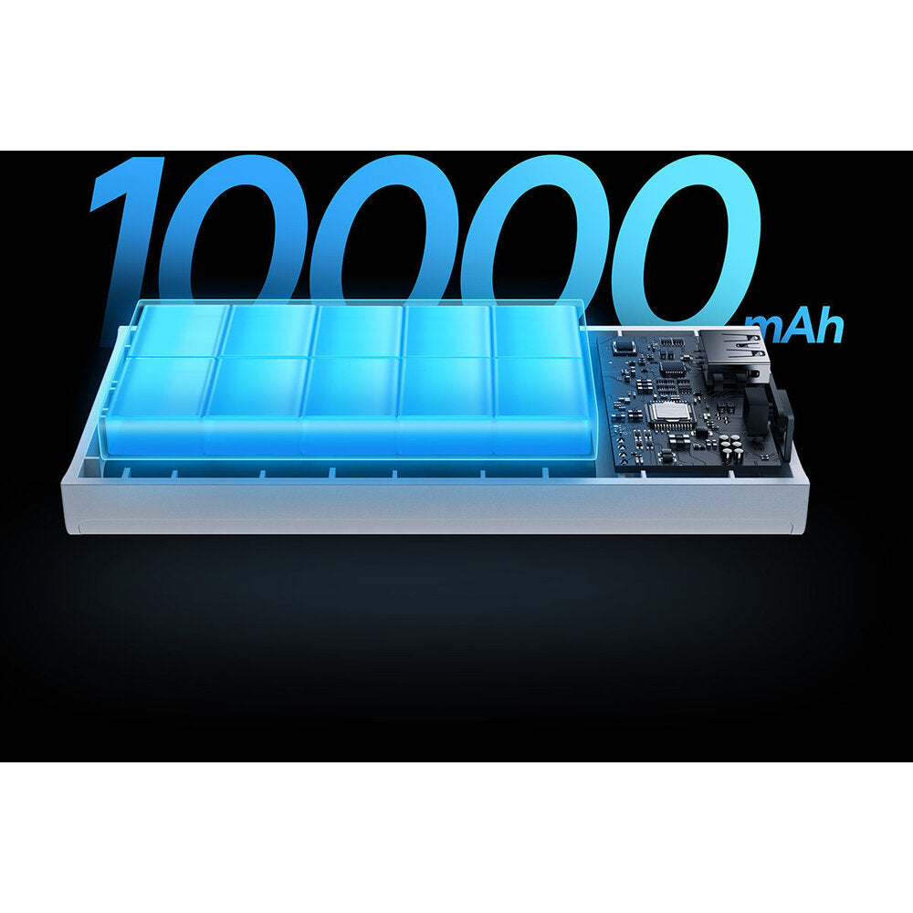 Преносима батерия Baseus Adaman 2, 10000mAh, 30W, С Type-C кабел, Бял - 87092