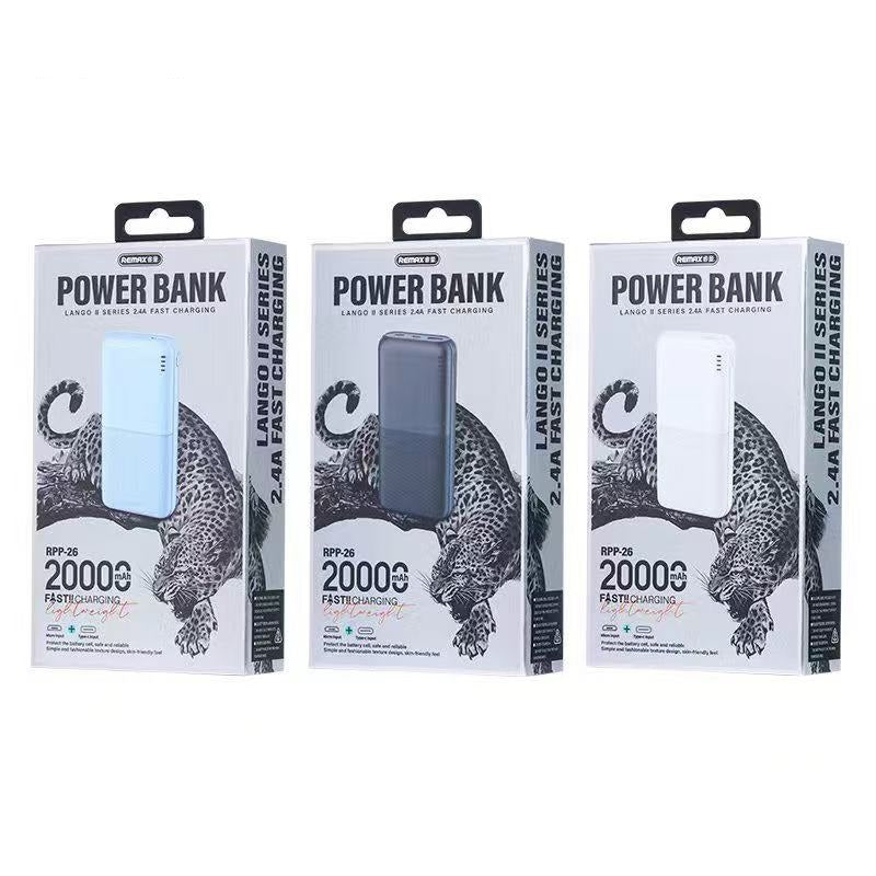 Преносима батерия Remax RPP-26, 20000mAh, Различни цветове - 87100