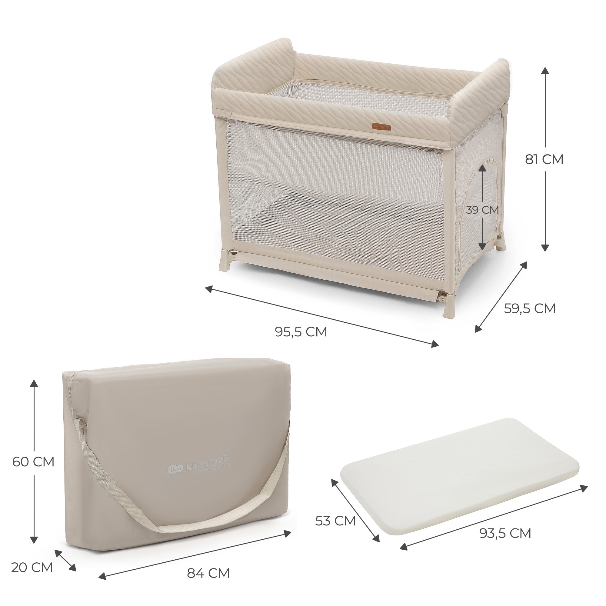 Kinderkraft MOON DREAM бебешка кошара BEIGE - снимка 3