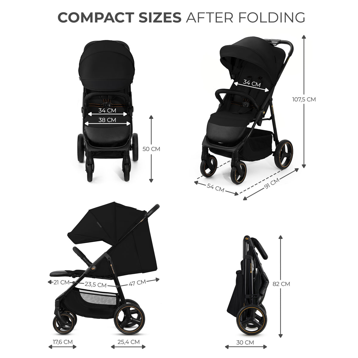 Kinderkraft TRIG 3 бебешка количка ONYX BLACK - снимка 4