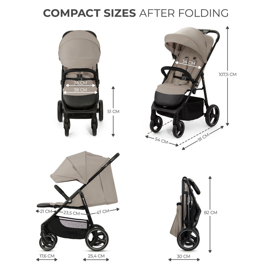 Kinderkraft TRIG 3 бебешка количка STONE BEIGE - снимка 2