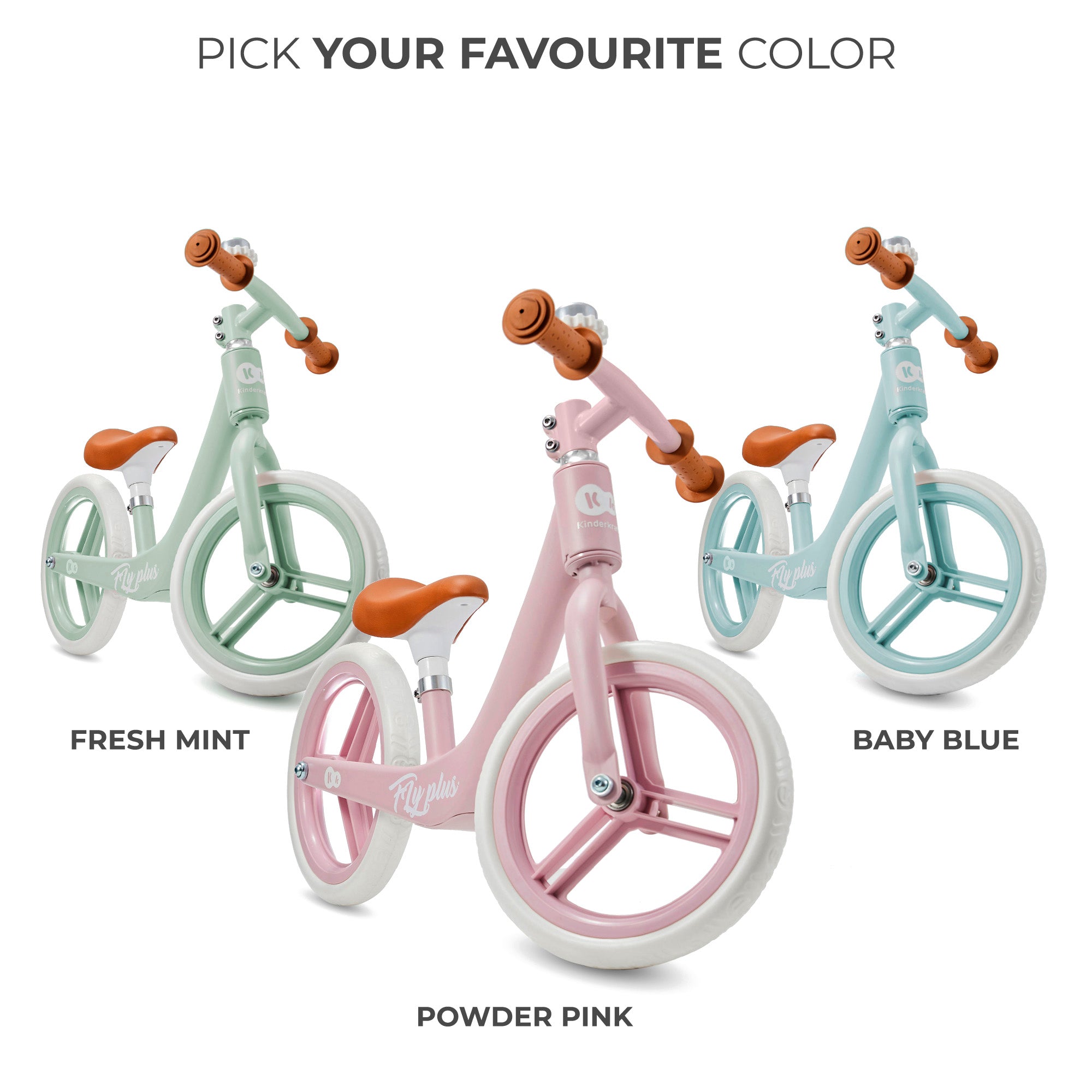 Kinderkraft FLY PLUS колело за баланс BABY BLUE - снимка 8