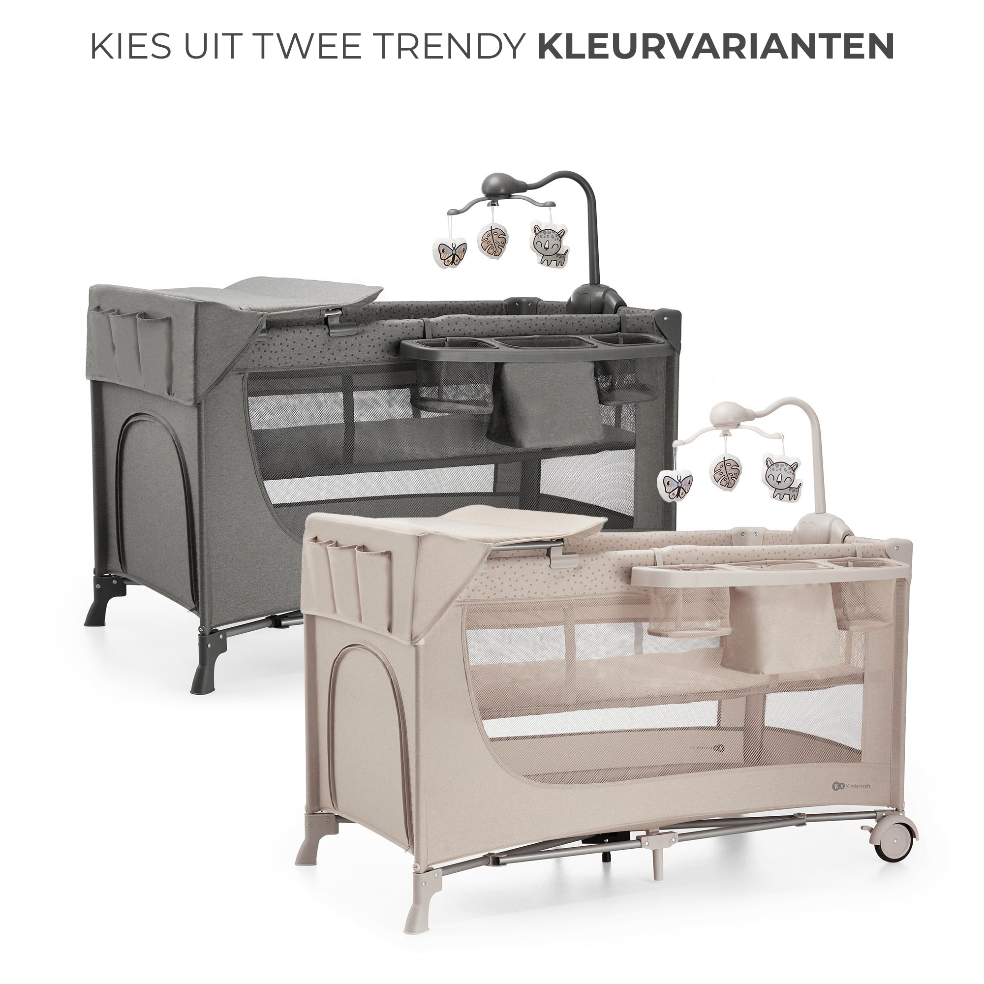 Kinderkraft JOY FULL 2 бебешка кошара с аксесоари DARK GREY - снимка 4