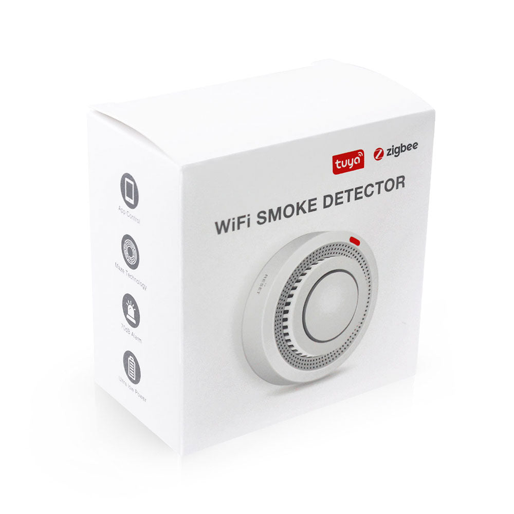 Смарт сензор No brand PST-YG400A, За дим, Wi-Fi, Tuya Smart, Бял - 91009