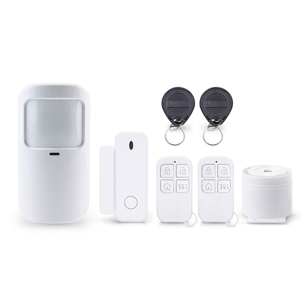 Смарт алармена система No brand PST-G30, 8в1, GSM, Wi-Fi, Tuya Smart, Бял - 91014