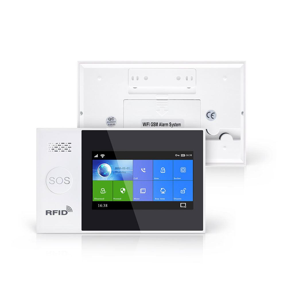 Смарт алармена система No brand PST-WG107T, 8в1, GSM, Wi-Fi, Tuya Smart, Бял - 91015