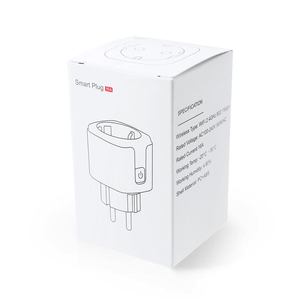 Смарт контакт No brand PST-ZEU-003, Мониторинг, 220V, 16A, Wi-Fi, Tuya Smart, Бял - 91017
