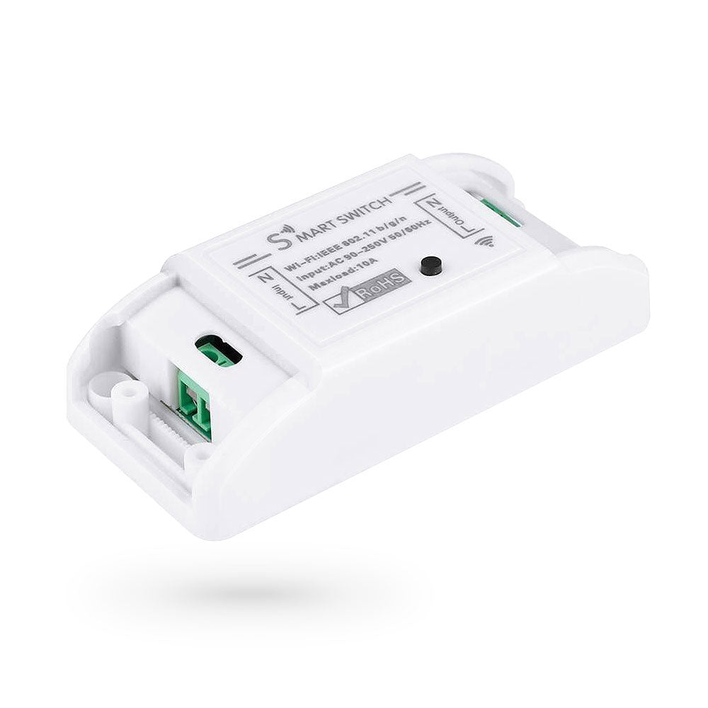 Смарт превключвател No brand PST-WF-S1, 1 канал, 220V, 10A, Wi-Fi, Tuya Smart, Бял - 91019