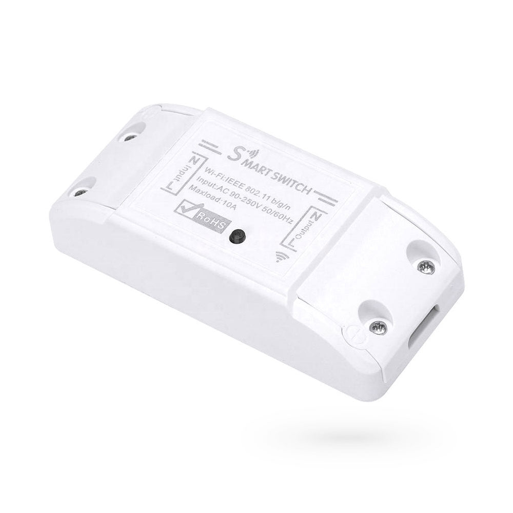 Смарт превключвател No brand PST-WF-S1, 1 канал, 220V, 10A, Wi-Fi, Tuya Smart, Бял - 91019