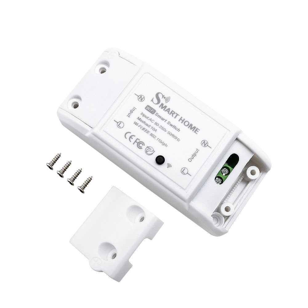 Смарт превключвател No brand PST-WF-S1, 1 канал, 220V, 10A, Wi-Fi, Tuya Smart, Бял - 91019