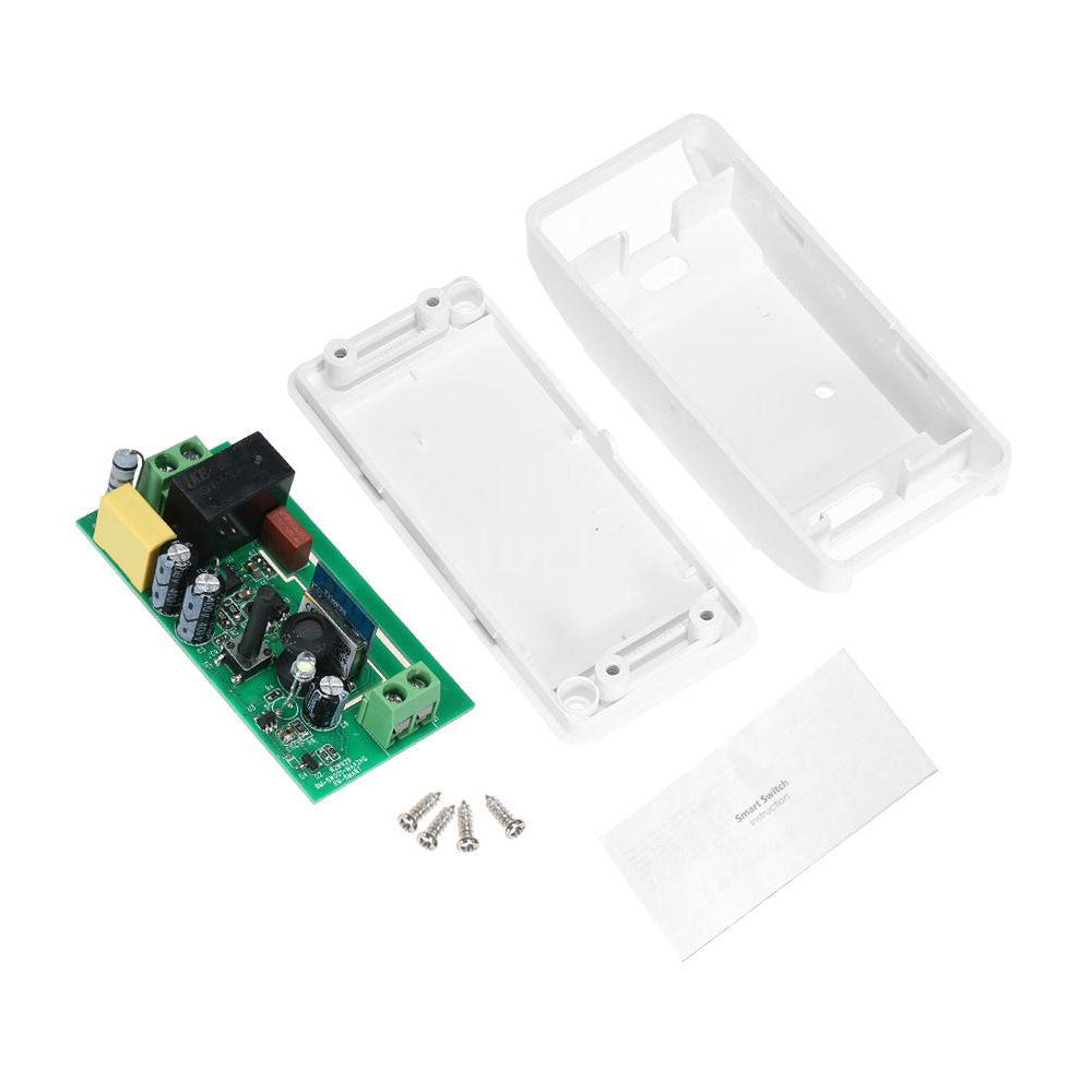 Смарт превключвател No brand PST-WF-S1, 1 канал, 220V, 10A, Wi-Fi, Tuya Smart, Бял - 91019