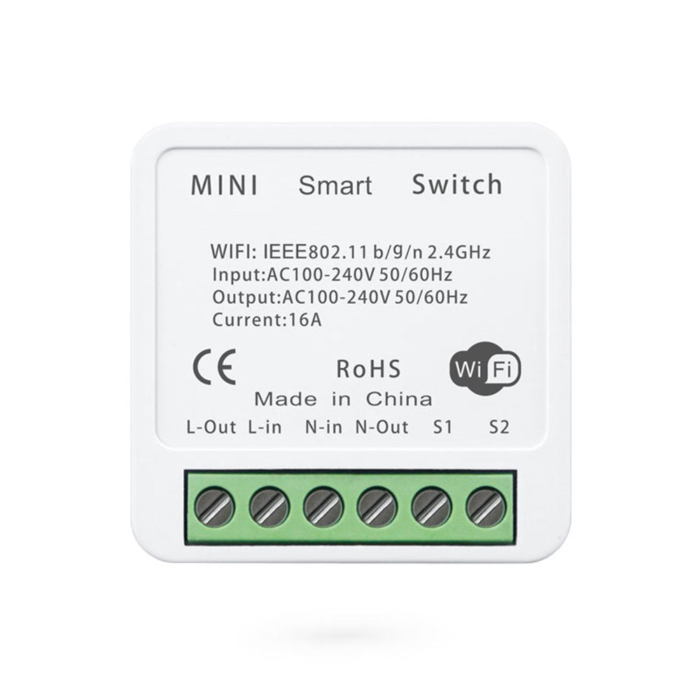 Смарт превключвател No brand PST-AP-SMT, 1 канал, 220V, 16A, Wi-Fi, Tuya Smart, Бял - 91021