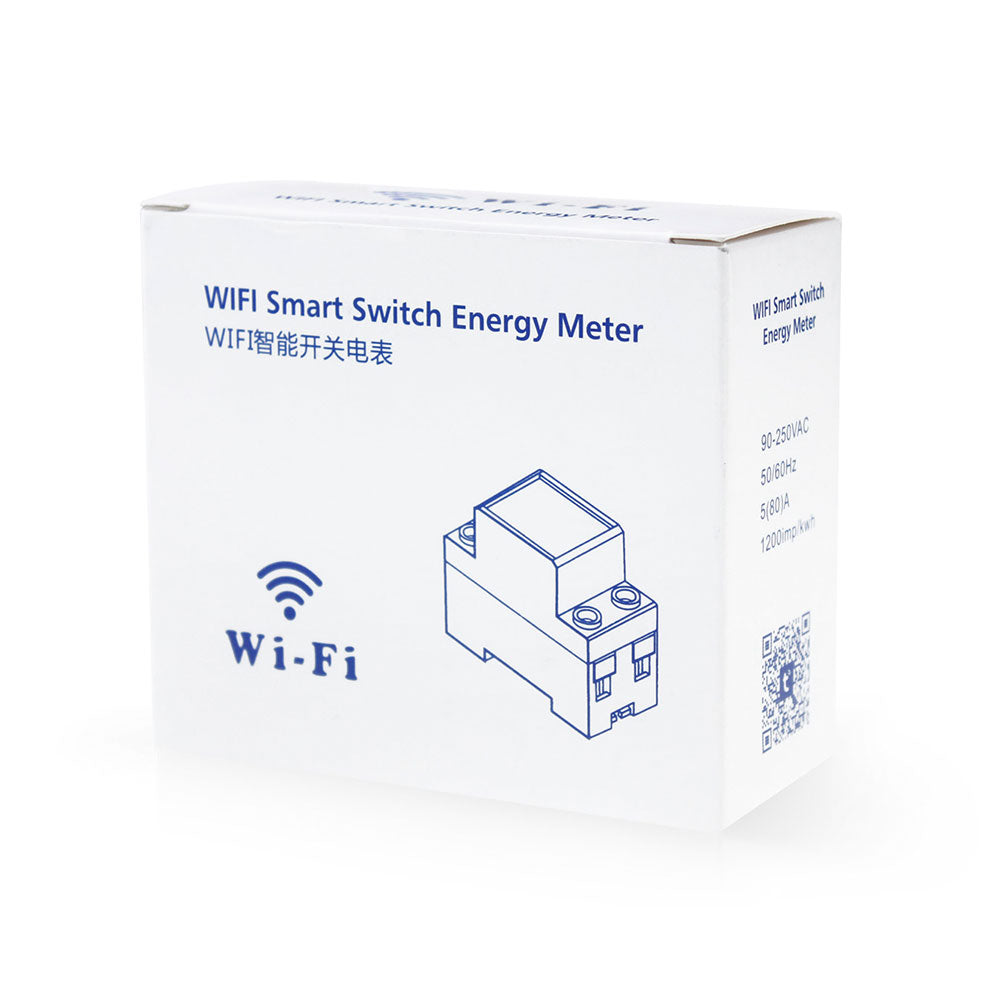 Смарт електромер No brand PST-ZMAi-90, За 35mm DIN, 220V, 60A, Wi-Fi, Tuya Smart, Бял - 91023