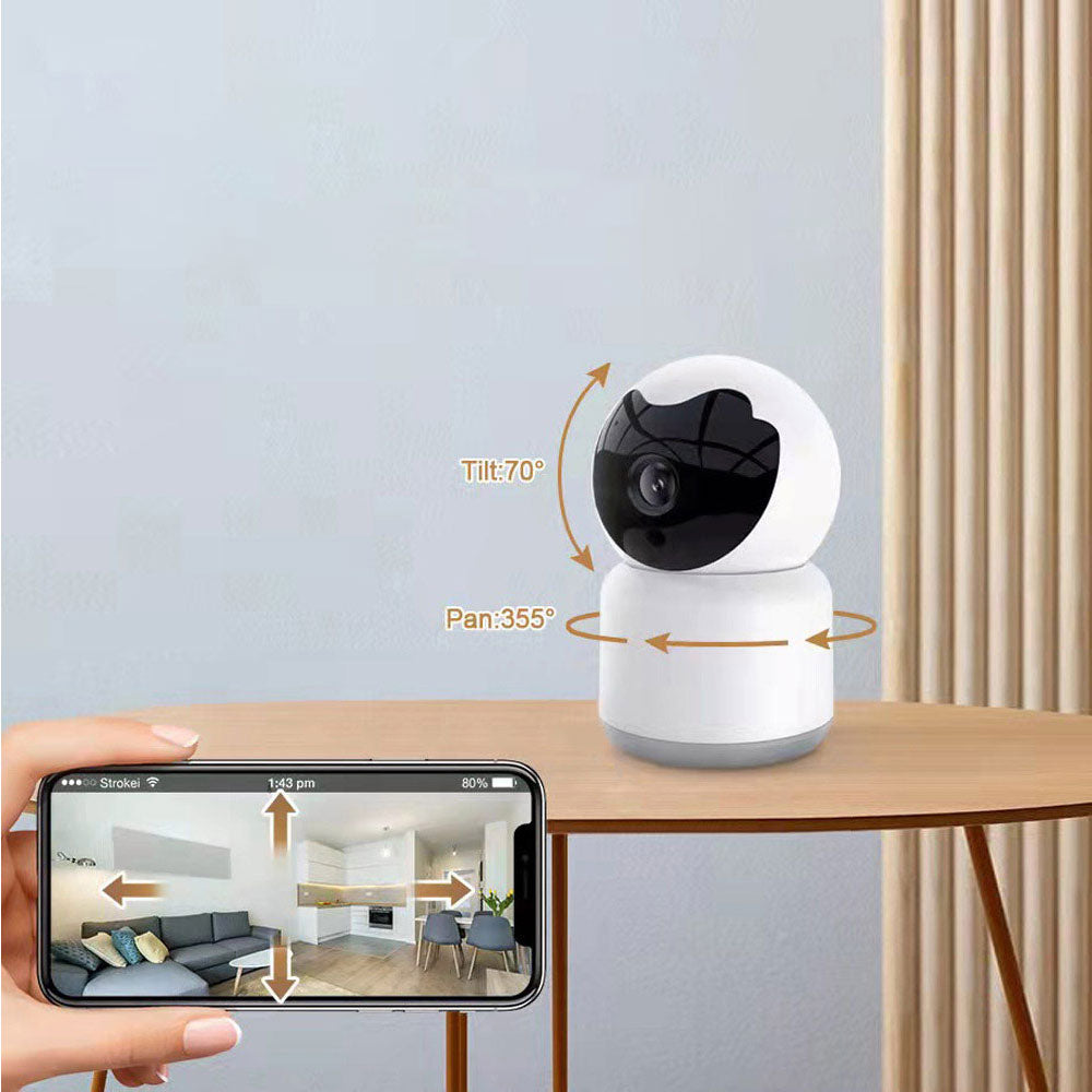 Смарт охранителна камера No brand PST-C10A-1MP, 1.0Mp, Вътрешен монтаж, Wi-Fi, Tuya Smart, Бял - 91025