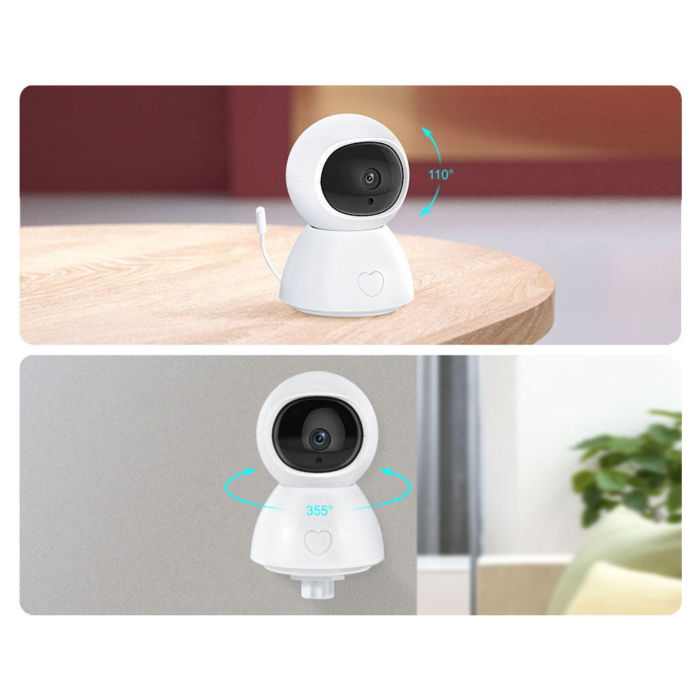 Смарт охранителна камера No brand PST-BM289, Бебефон, 2.0Mp, Вътрешен монтаж, Wi-Fi, Tuya Smart, Бял - 91026