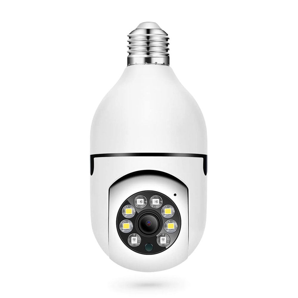 Смарт охранителна камера No brand PST-F1-3MP, 3.0Mp, PTZ, За фасунга E27, Wi-Fi, Tuya Smart, Бял - 91029