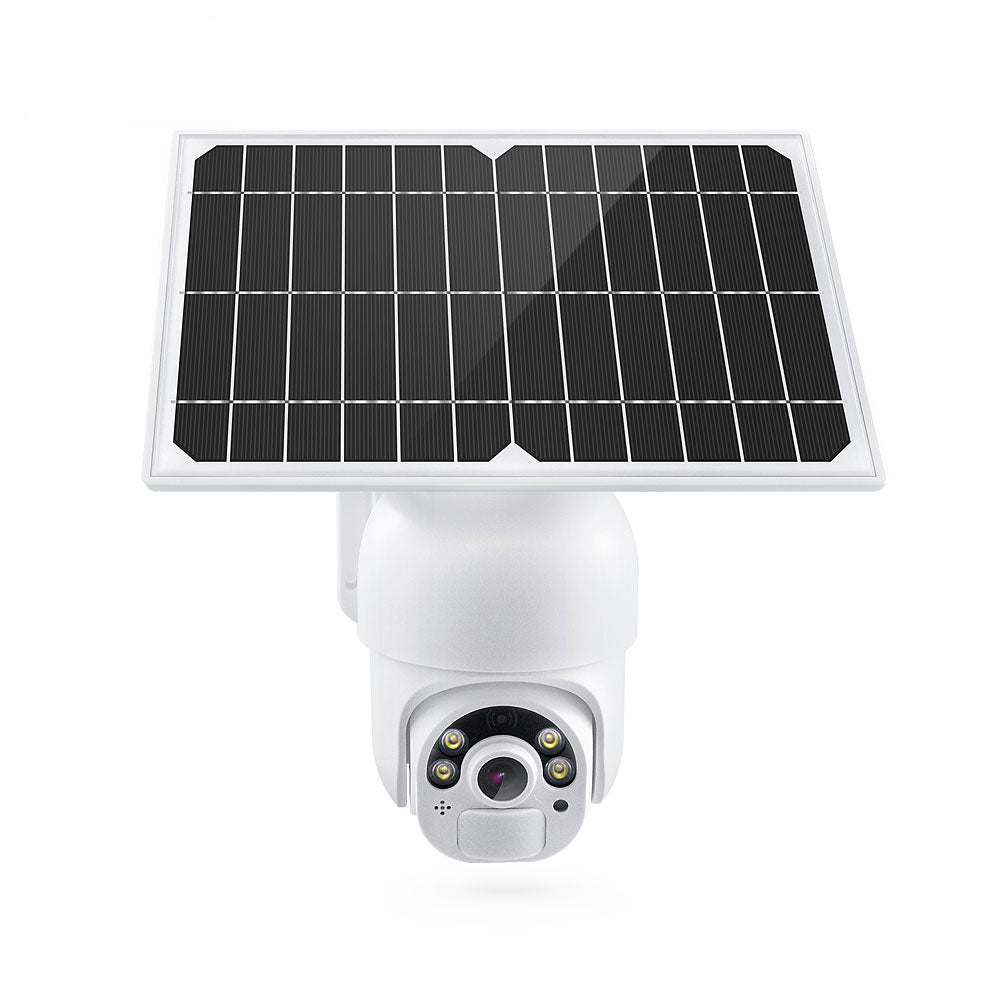 Смарт охранителна камера No brand PST-S20-4GT 2.0Mp, PTZ, 4G, Соларен панел, Външен монтаж, Tuya Smart, Бял - 91034