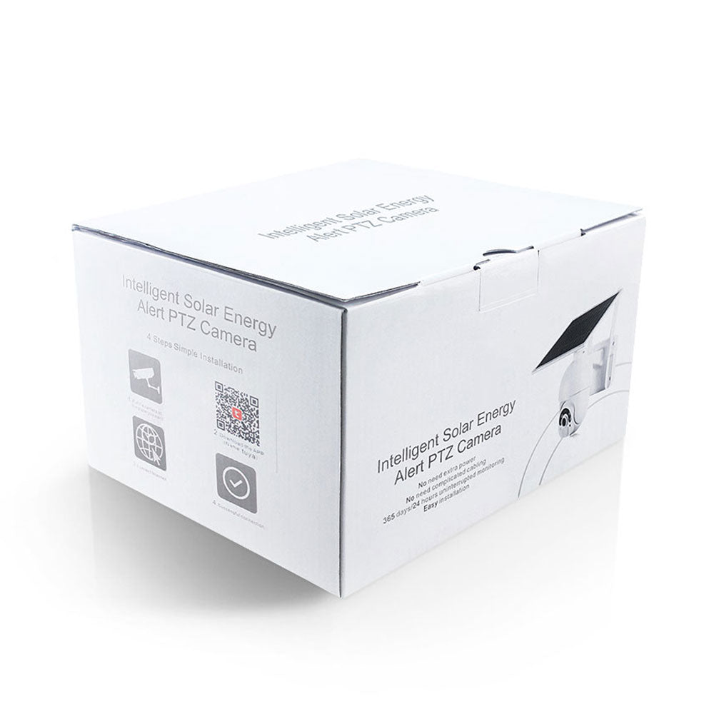 Смарт охранителна камера No brand PST-S20-WiFi, 2.0Mp, PTZ, Соларен панел, Външен монтаж, Wi-Fi, Tuya Smart, Бял - 91033