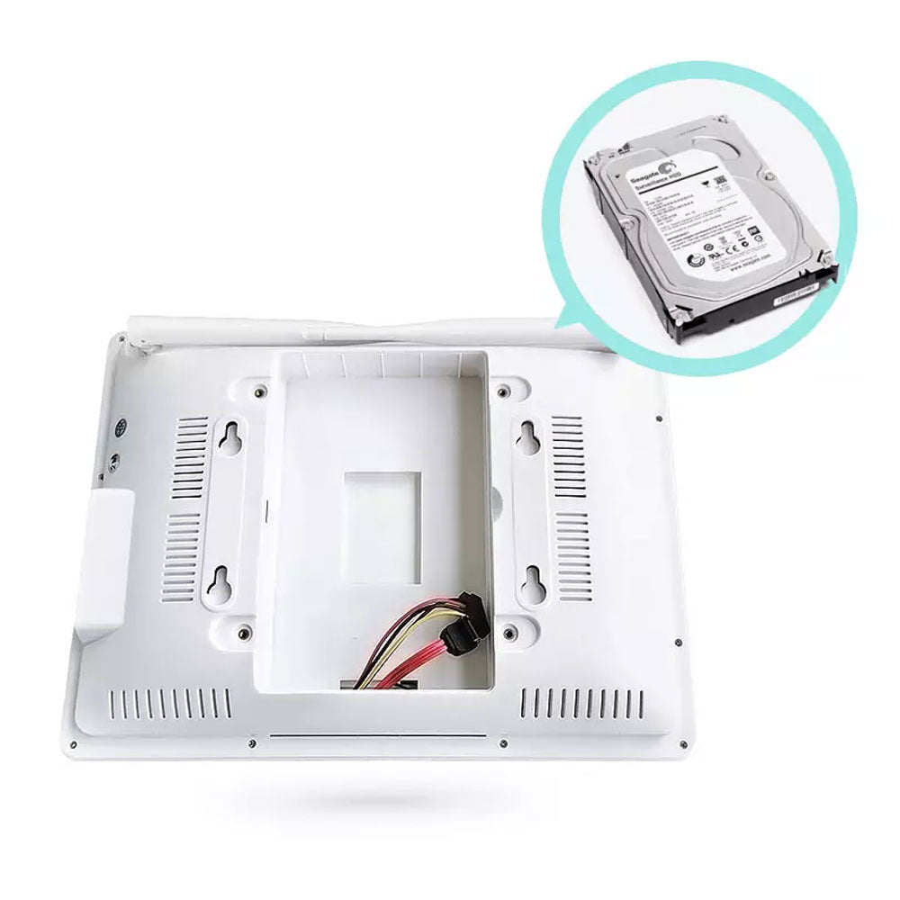 Смарт система за видеонаблюдение No brand PST-7204-PN, 4 камери, 2.0Mp, Full HD, Екран, Wi-Fi, Tuya Smart, Бял - 91037