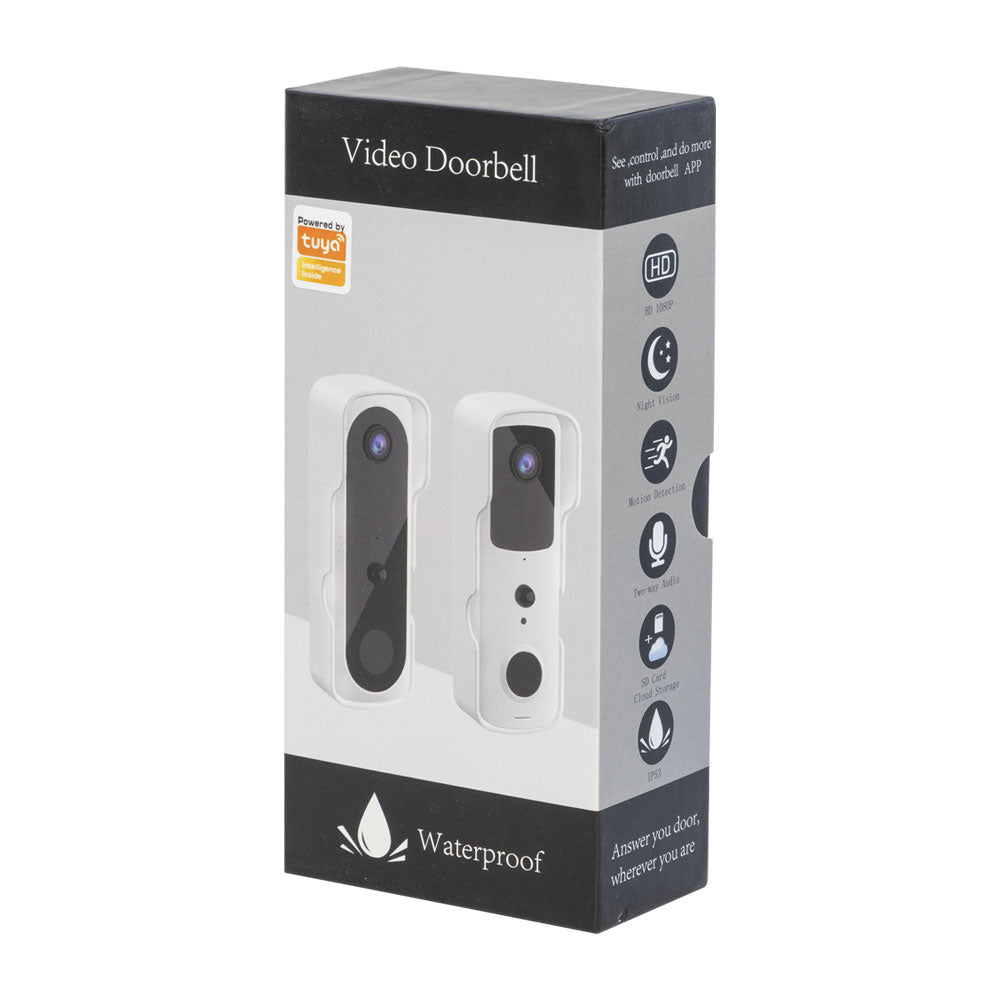 Смарт видео звънец No brand PST-T30, 2.0Mp, Wi-Fi, Tuya Smart, Бял - 91039