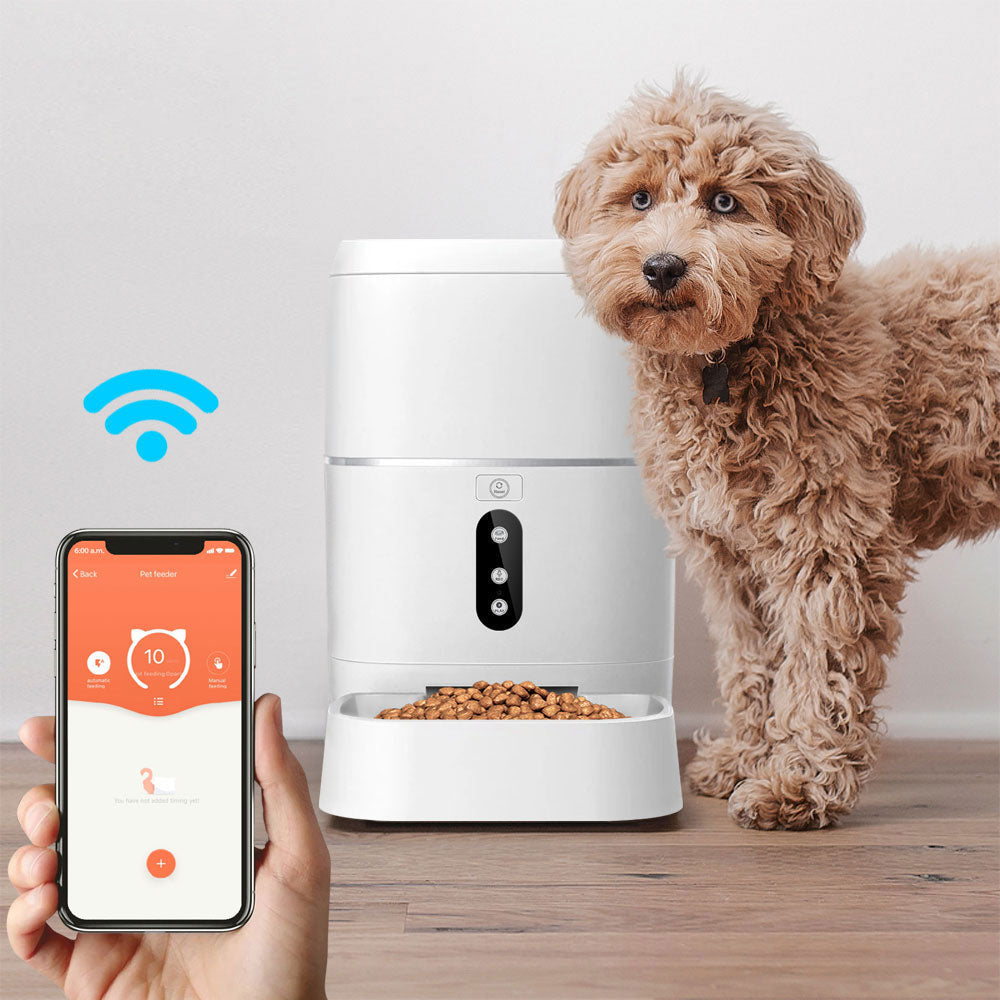 Смарт хранилка No brand PST-FD-BL3, За домашни любимци, Wi-Fi, Tuya Smart, Бял - 91040