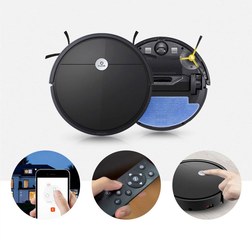Робот прахосмукачка No brand PST-M1, Wi-Fi, Tuya Smart, Черен - 91041