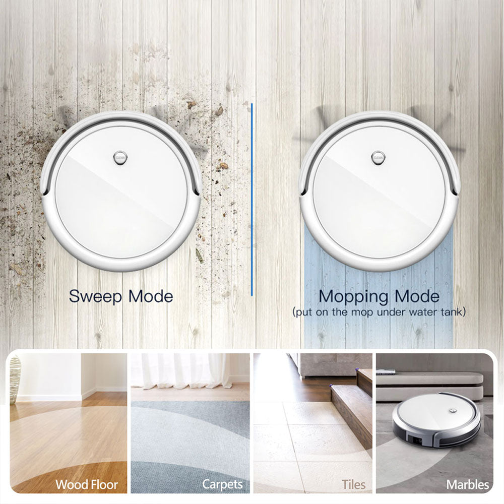 Робот прахосмукачка No brand PST-A3-C, Wi-Fi, Tuya Smart, Бял - 91042