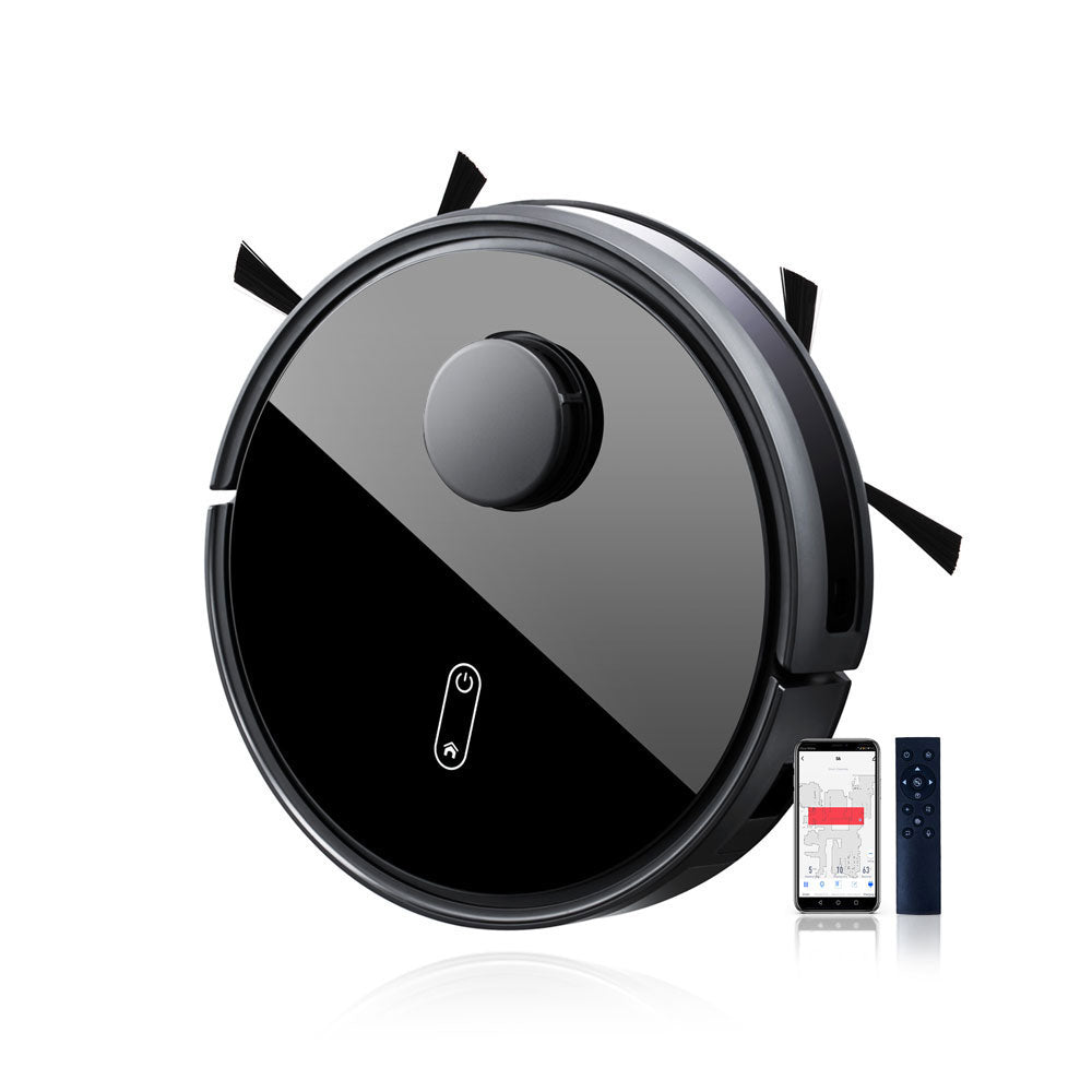 Робот прахосмукачка No brand PST-S6-LWT, Лазер, Wi-Fi, Tuya Smart, Черен - 91044